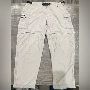 REI Coop Pants Mens 2XL XXL Khaki Sahara UPF50+ Convertible Nylon Cargo Belted